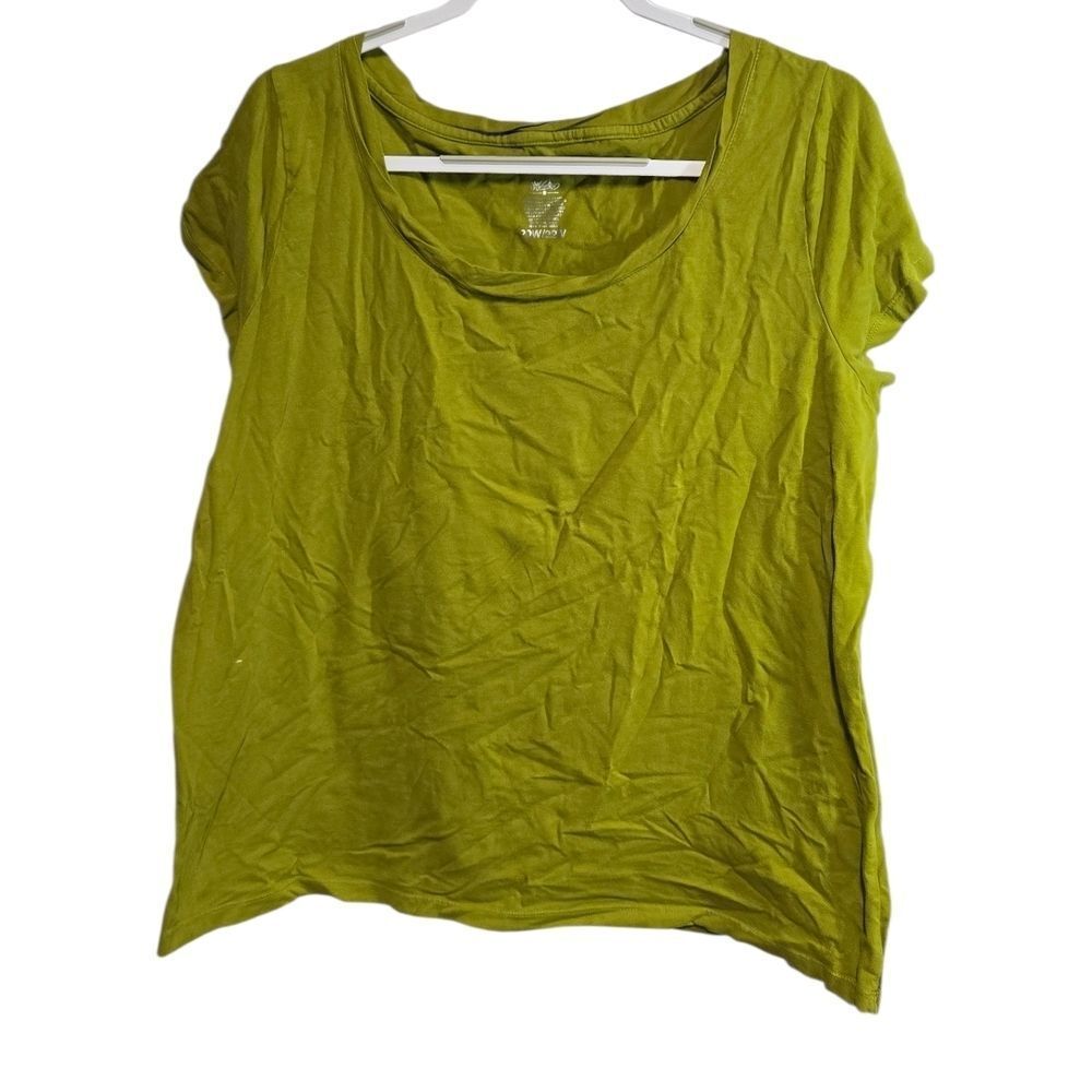 Mossimo Supply Co Lime Green Twist-Neck Tee | Short Sleeve Scoop Neck | 20W/22W